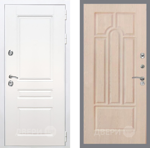 Входная металлическая Дверь Рекс (REX) Премиум-н Силк Сноу FL-58 Беленый дуб в Егорьевске