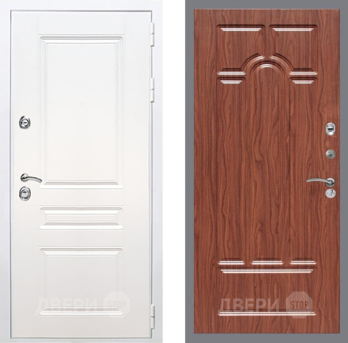 Входная металлическая Дверь Рекс (REX) Премиум-н Силк Сноу FL-58 орех тисненый в Егорьевске