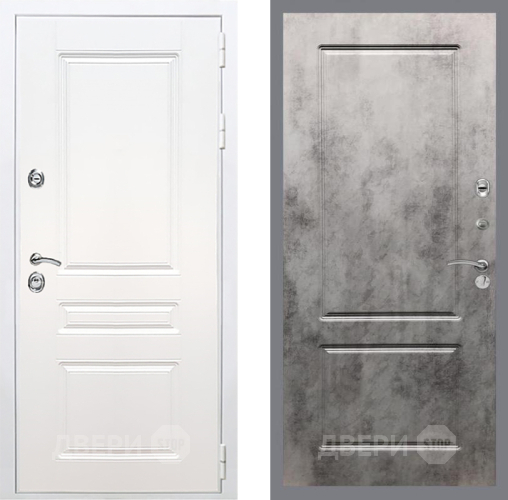 Входная металлическая Дверь Рекс (REX) Премиум-н Силк Сноу FL-117 Бетон темный в Егорьевске