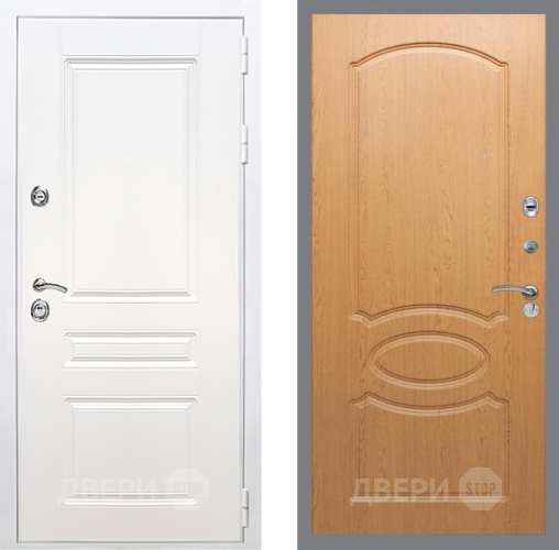 Входная металлическая Дверь Рекс (REX) Премиум-н Силк Сноу FL-128 Дуб в Егорьевске