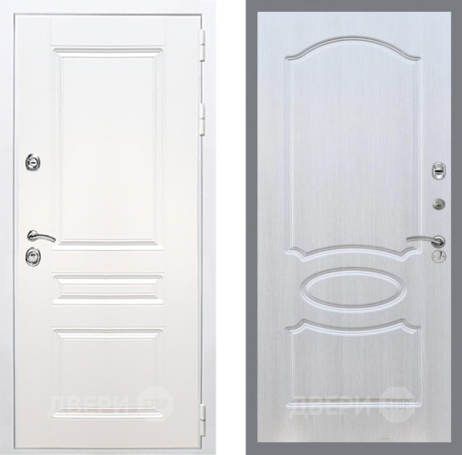 Входная металлическая Дверь Рекс (REX) Премиум-н Силк Сноу FL-128 Лиственница беж в Егорьевске