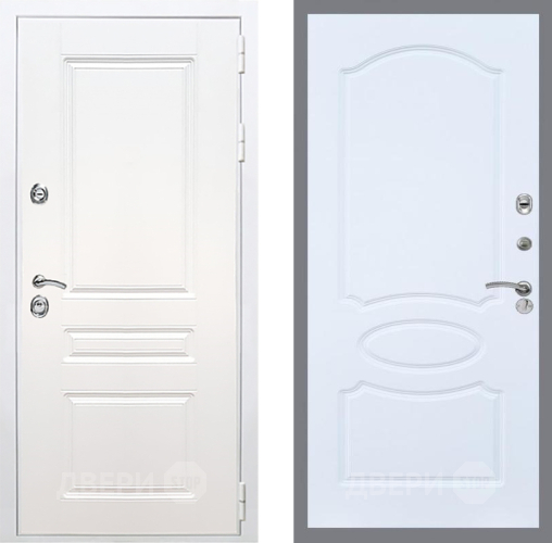 Входная металлическая Дверь Рекс (REX) Премиум-н Силк Сноу FL-128 Силк Сноу в Егорьевске