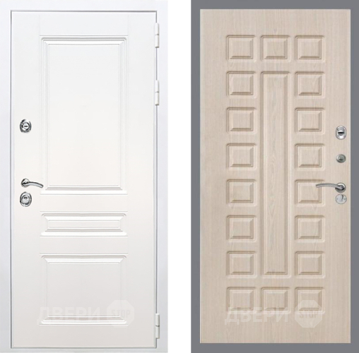 Входная металлическая Дверь Рекс (REX) Премиум-н Силк Сноу FL-183 Беленый дуб в Егорьевске