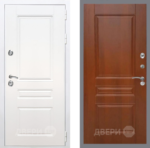 Входная металлическая Дверь Рекс (REX) Премиум-н Силк Сноу FL-243 Итальянский орех в Егорьевске